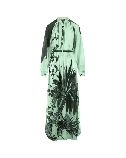 F.R.S For Restless Sleepers Green Flowers Arione Long Dress