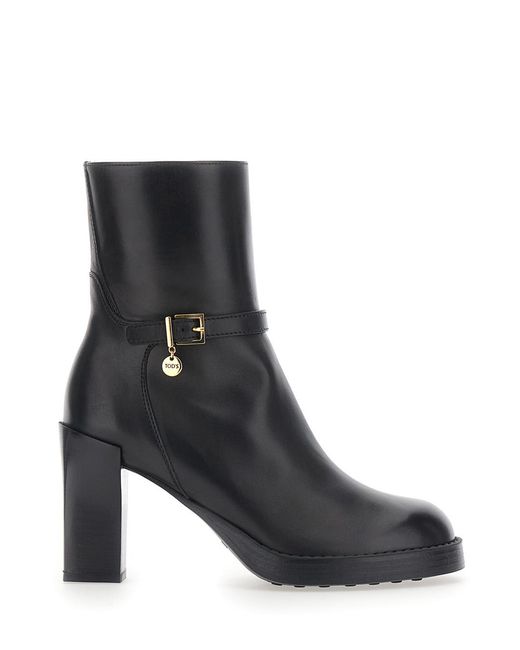 Tod's Black Ankle Boots Leather Sheep
