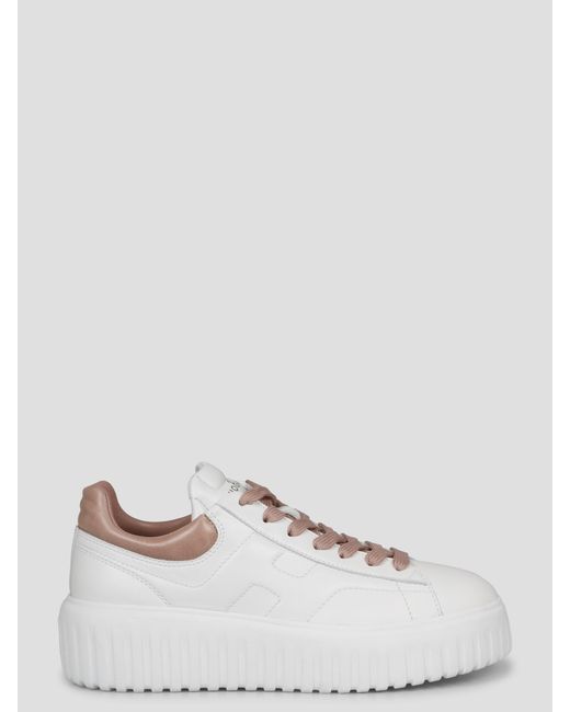 Hogan H- Stripe Sneakers in Natural | Lyst