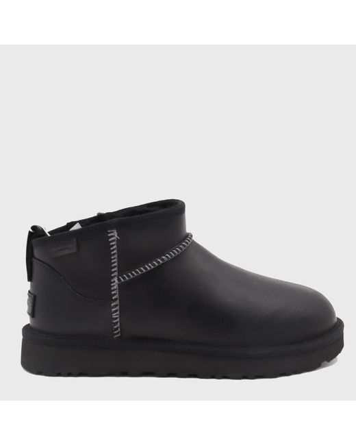 Ugg Black Leather Chelsea Ankle Boots