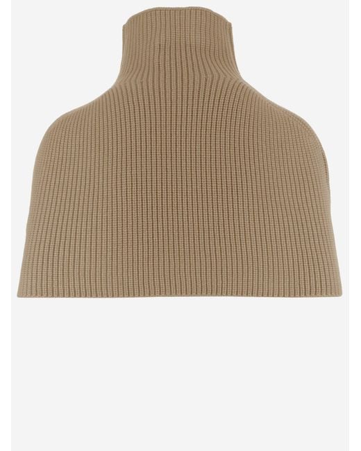 Sa Su Phi Natural Cashmere High Neck Cape Shawl Capes