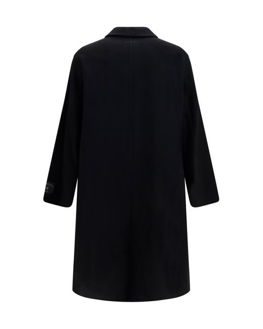 MM6 by Maison Margiela Black Double-Face Wool Coat Ovis Aries for men
