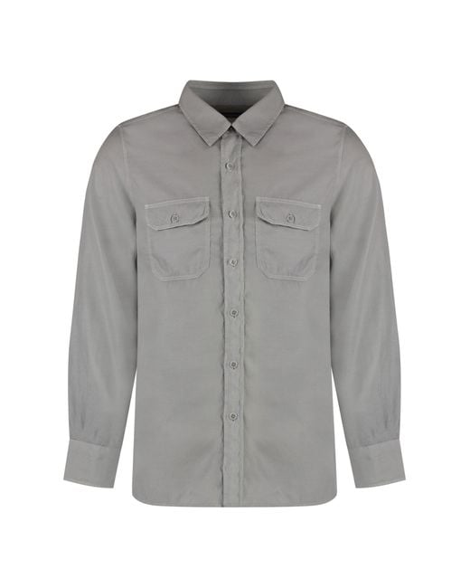 Tom Ford Gray Cotton Twill Shirt for men