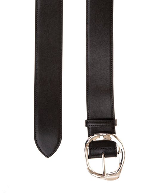 Alexander McQueen Black Long Molten Belt