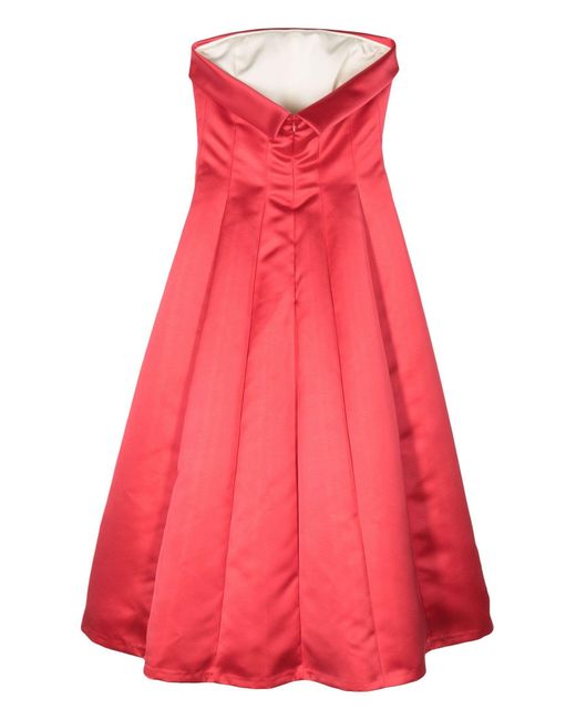 Philosophy Di Lorenzo Serafini Red Pleated Midi Dress