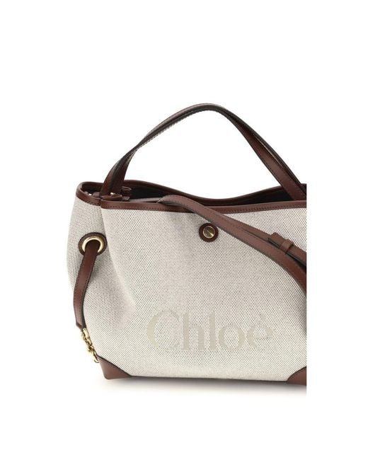 Chloé Metallic Beige Fabric Shoulder Bag