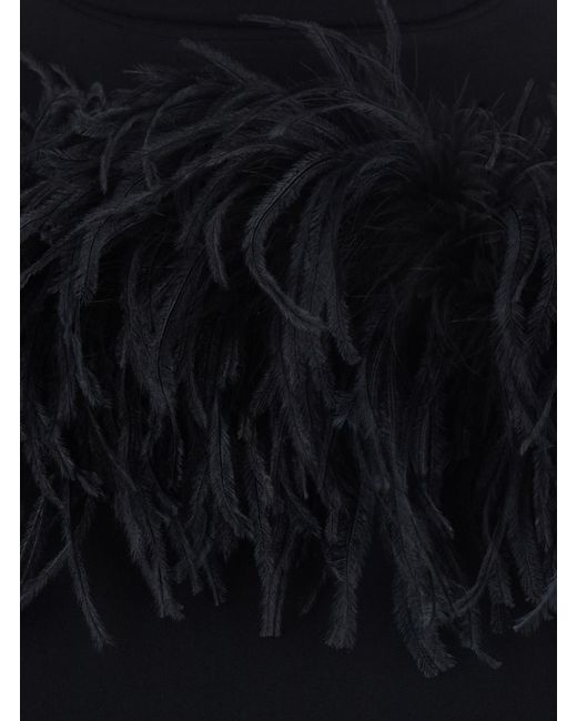 P.A.R.O.S.H. Blue Dress Feathers Polyester