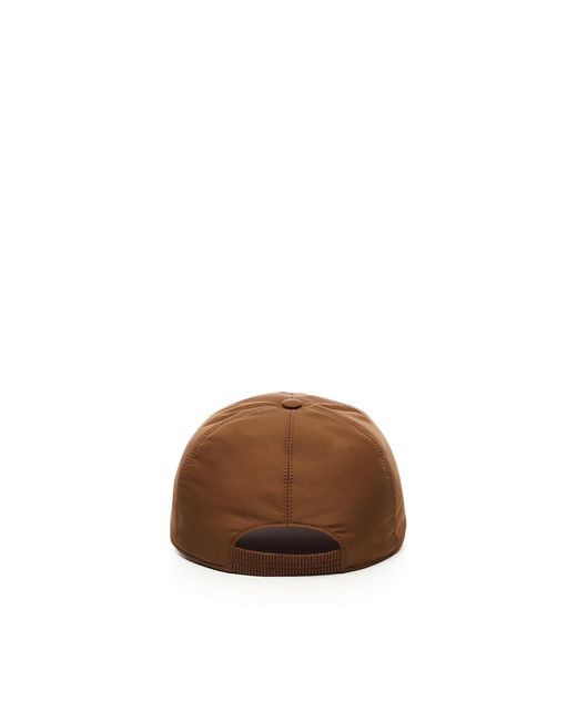 Zegna Brown Technical Fabric Baseball Hat for men