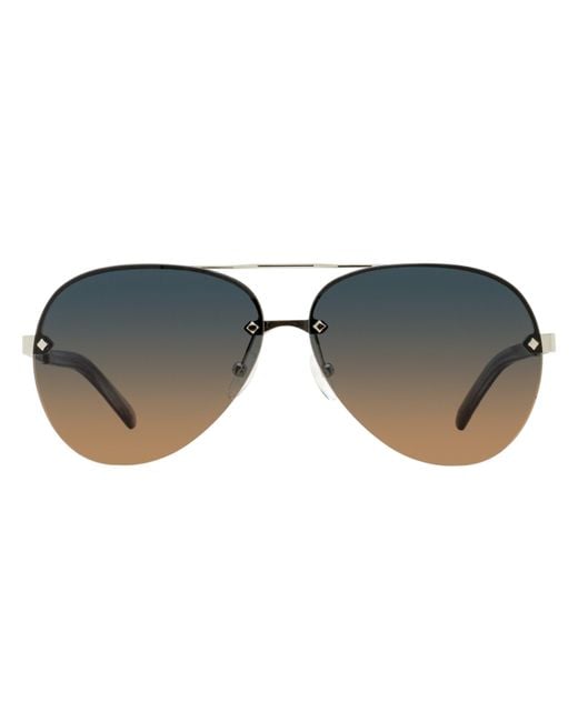 MCM Black Rimless Pilot Sunglasses Mw0027-H 15W Ruthenium- 63Mm Metal/Plastic (Acetate)