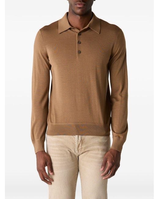 Tom Ford Brown Sweater Button-Front Wool for men