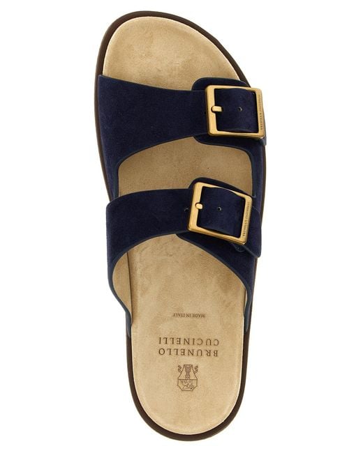 Brunello Cucinelli Blue 'Urban' Slides for men