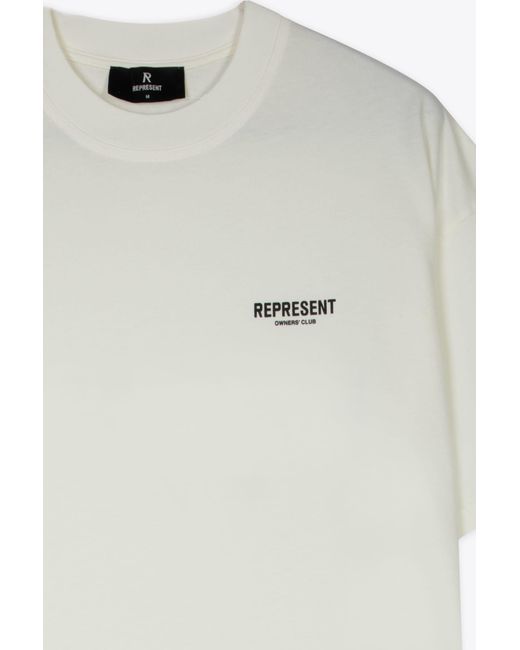 Represent White Owners Club T-Shirt Cotton T-Shirt With Logo for men
