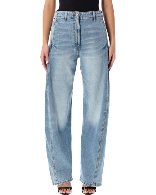 Magda Butrym Blue Relaxed Fit Mid-Waist Denim Pant