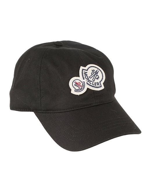 Moncler Black Logo Patched Baseball Cap for men