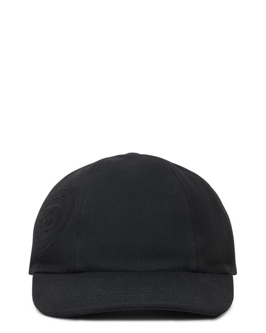 Gucci Black Cap Curved Brim Cotton Hat for men