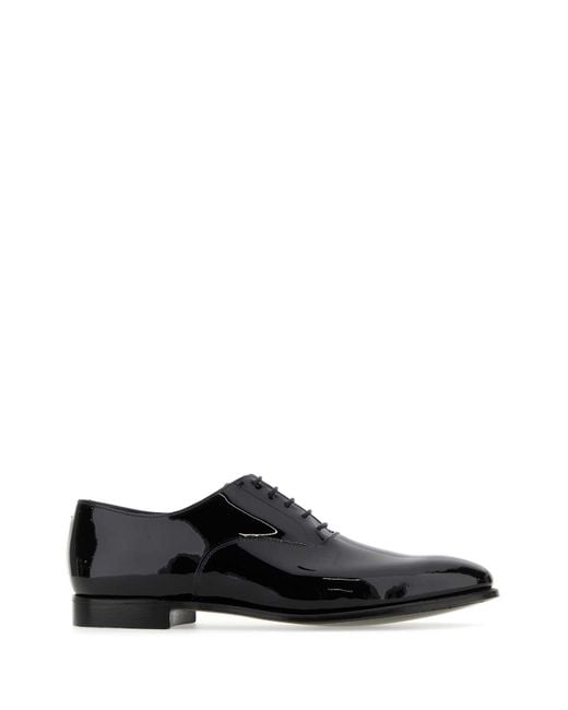 Crockett and Jones Black Leather Overton Lace-up Shoes for men