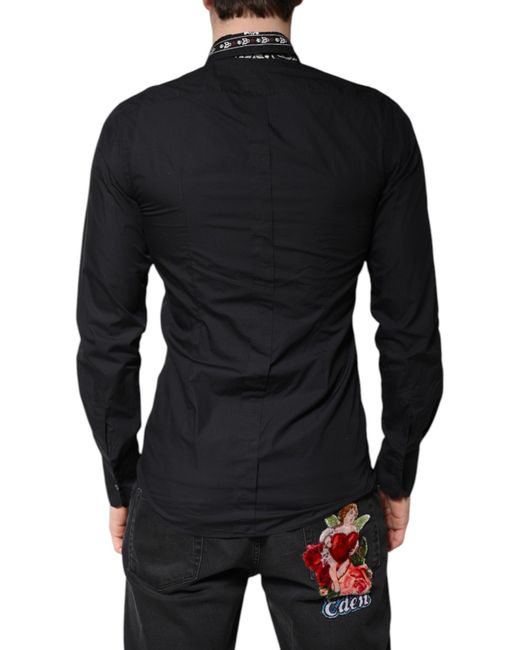 Dolce & Gabbana Black Bandana Formal Dress Shirt And Cotton Silk for men