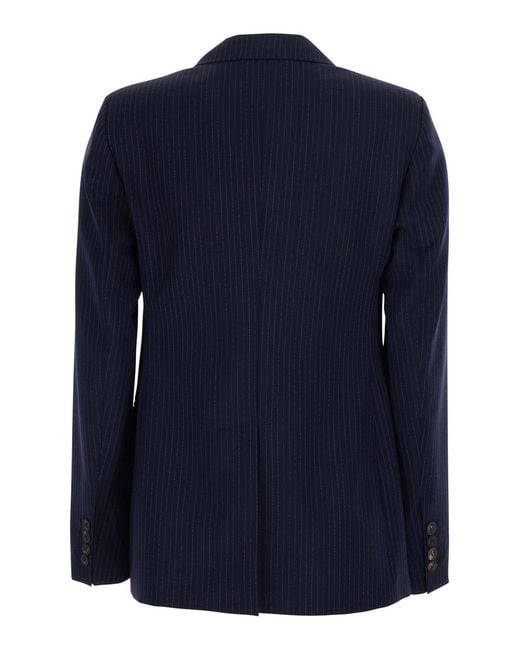 Max Mara Blue Jacket Mstumico Wool Blazers