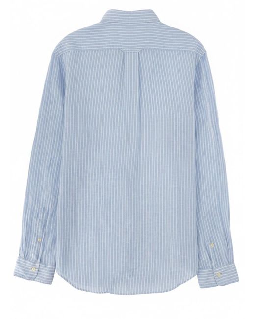 Polo Ralph Lauren Blue Shirt With Sophisticated Logo Linen for men