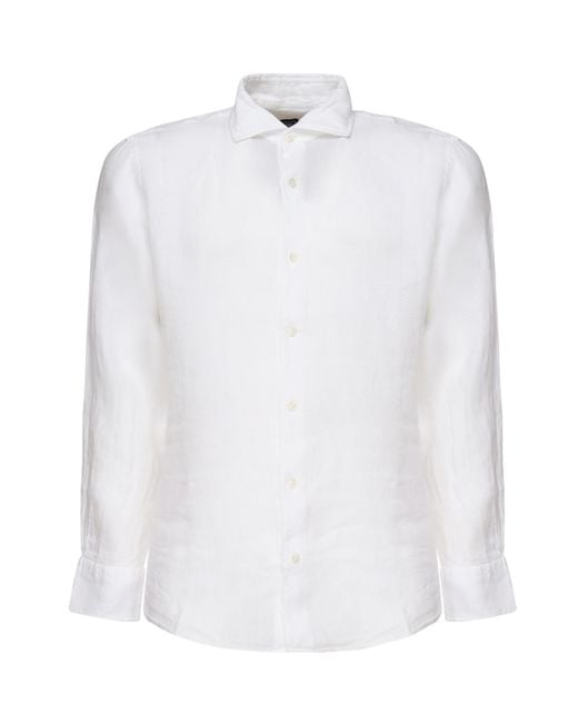 Fedeli White Shirts Linen for men