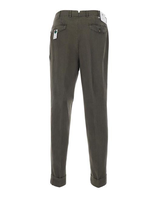 PT Torino Gray Pants With Pockets And Raw Hems Tech Fabric For Trousers for men