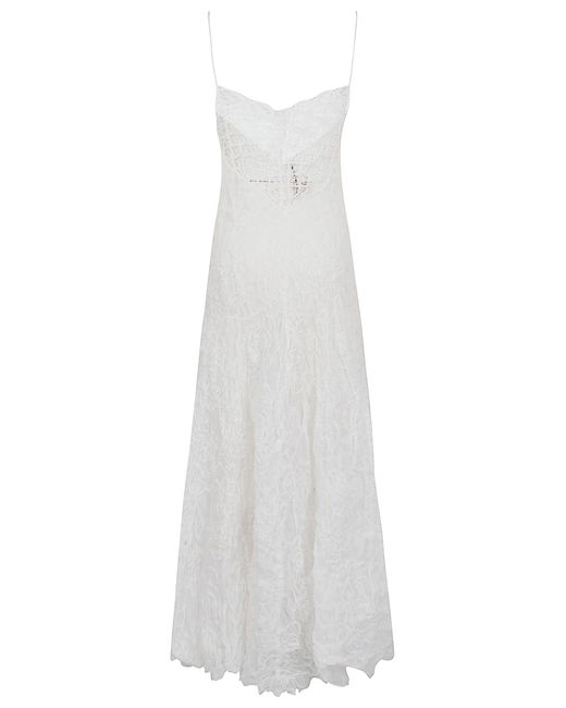 Ermanno Scervino White Long Dress