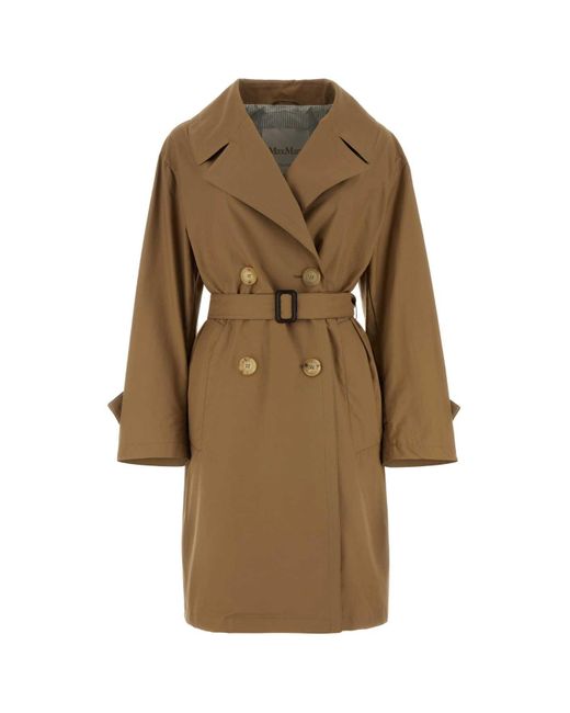 Max Mara The Cube Natural Biscuit Twill Vtrench Trench