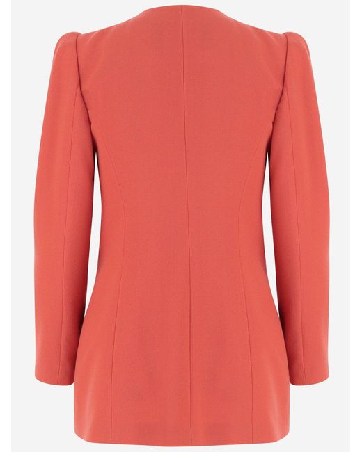 Valentino Red Dress Virgin-Wool Virgin Wool