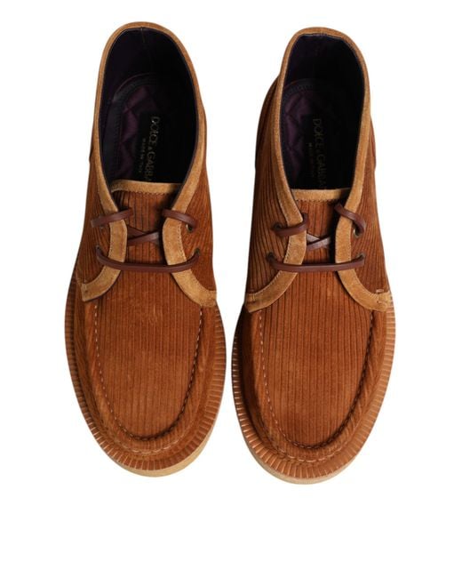 Dolce & Gabbana Brown Suede Chukka Boots for men