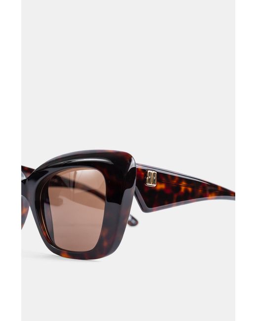 Balenciaga Brown Diva Butterfly Tortoiseshell Sunglasses