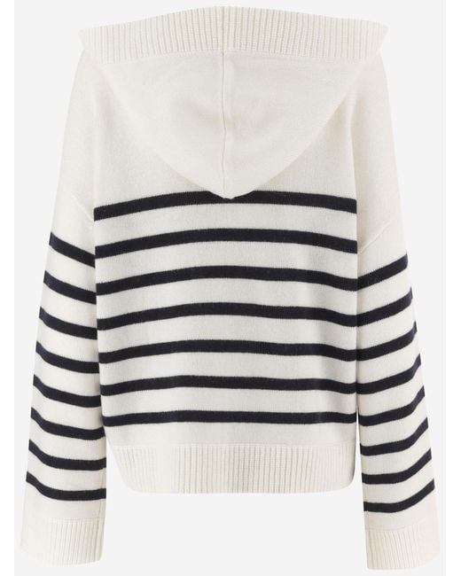 Allude Multicolor Cashmere Striped Sweater Wool