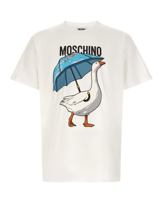 Moschino White Cotton T-Shirt for men