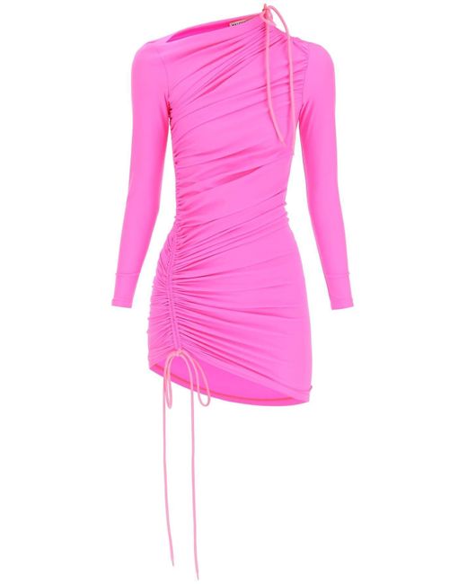 Balenciaga Pink Draped Mini Dress