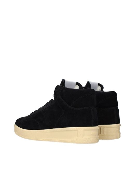 Jil Sander Blue Leather High Top Sneakers for men