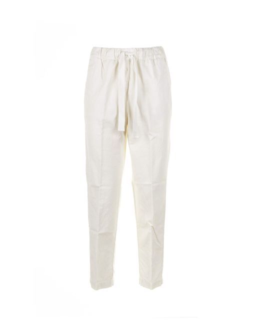 Myths White High-Waisted Trousers With Drawstring