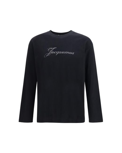 Jacquemus Black Long Sleeve T-Shirt Cotton T-Shirts for men