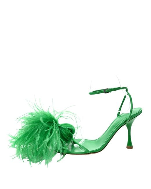 Bottega Veneta Green Feather Dot Sandals