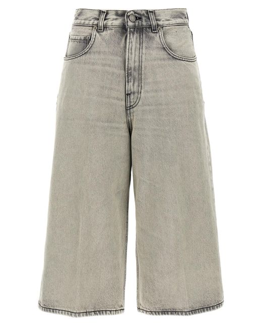 Haikure Gray Belle Pearl Bermuda Shorts Cotton Bermuda