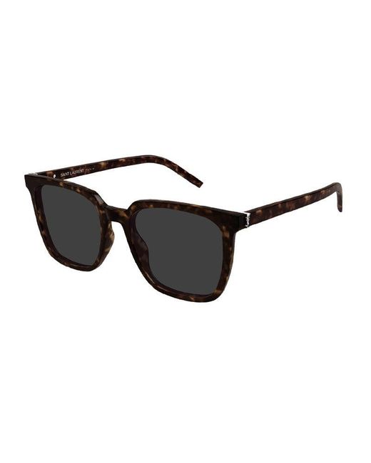 Saint Laurent Black Sunglasses Square Full Rim, Dark Havana Frame And Lens Slm146002 for men