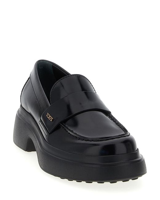 Tod's Black Leather Loafers