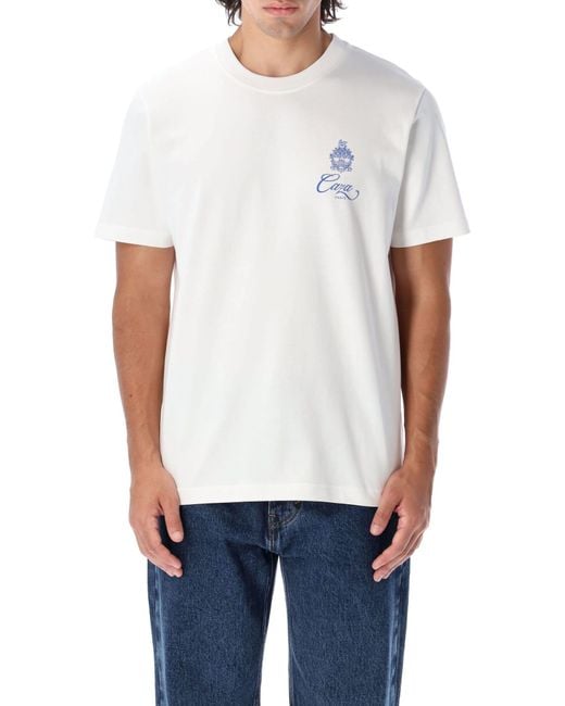 CASABLANCA White Embleme De Caza Screen-printed T-shirt for men
