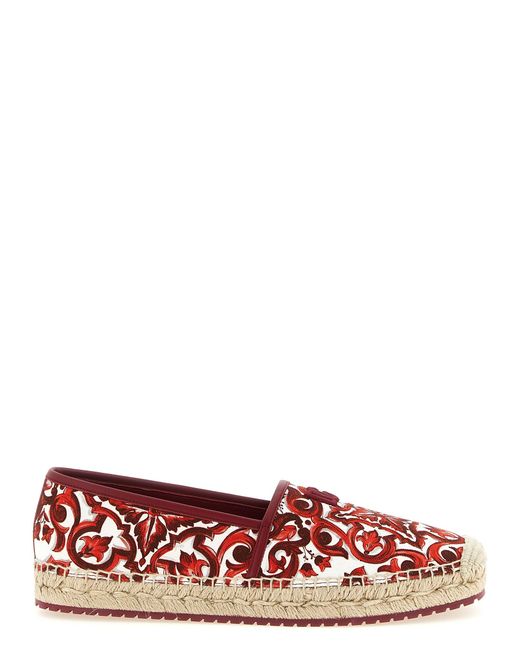 Dolce & Gabbana Red Cotton Espadrilles Shoe for men