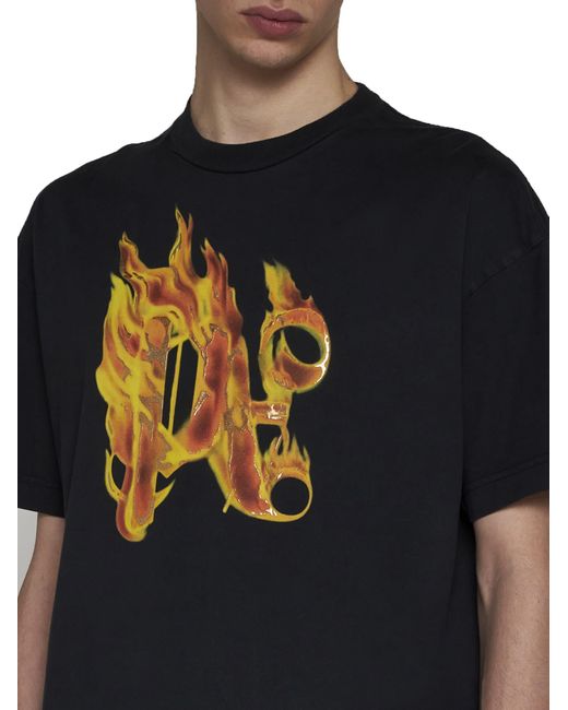 Palm Angels Black T-shirts And Polos for men