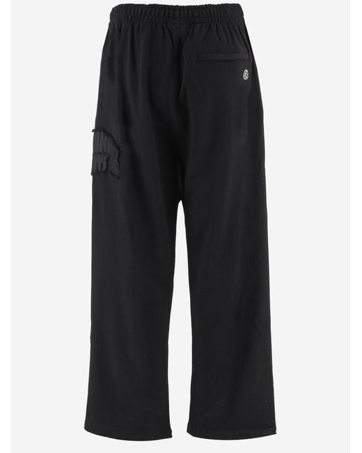BBCICECREAM Black Cotton Trousers With Logo for men