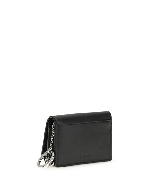 Ganni White Poodle Print Card Holder Wallet