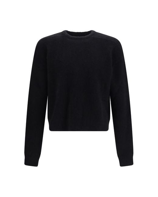 Rick Owens Black Round Neck Sweater for men