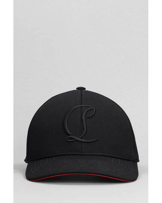 Christian Louboutin Mooncrest Hats In Black Cotton for men