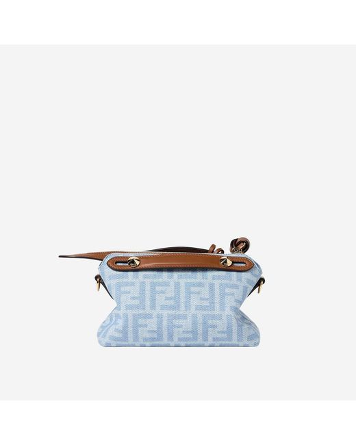 Fendi Blue Mini By The Way Soft Bag Cotton Shoulder