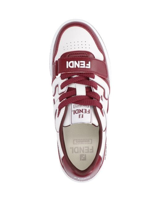 Fendi Red Match Low-Top Sneakers
