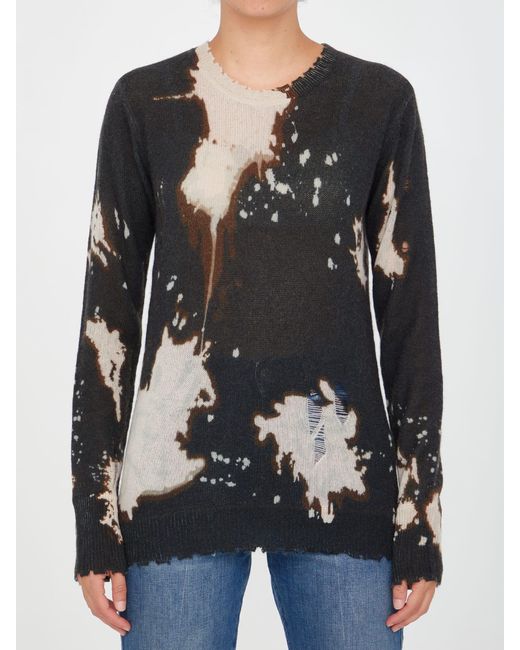 r13 bleached distressed sweater
